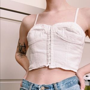 ⭐️white denim crop top⭐️